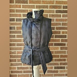 Talbots Petites Black Belted Down Vest